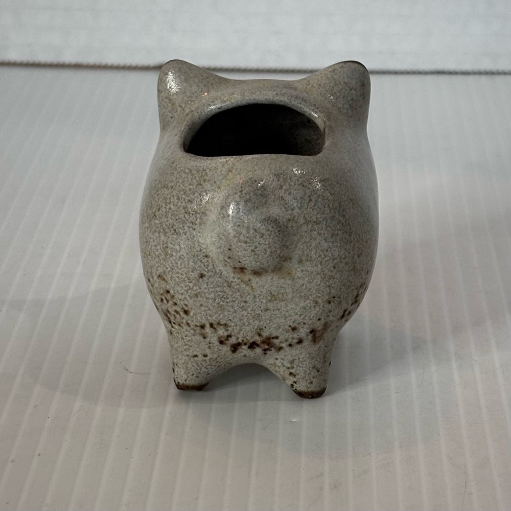 Vtg  David Stewart Lions Valley Stoneware Pig Ceramic Planter Toothpick Holder - Picture 3 of 9